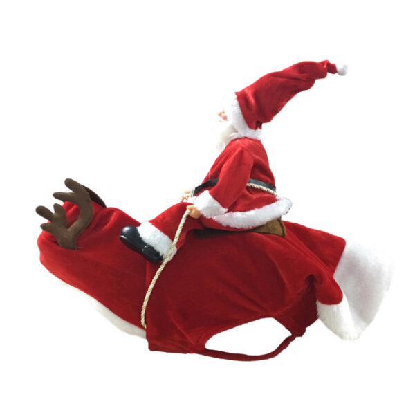119501879667.jpg Dog Christmas Clothes Santa Claus Riding Deer