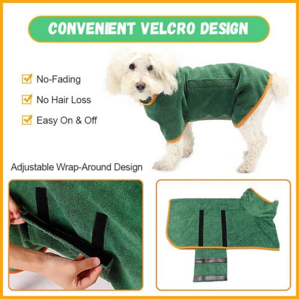951d4fd4-5f0c-468b-95db-f36d6b334f0f.jpg Absorbent Pet Bathrobe With Waist-wrapped Microfiber