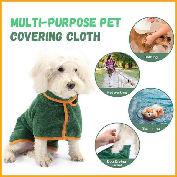 a3416e4f-a6f2-4119-abd8-b3b9b367e7f3.jpg Absorbent Pet Bathrobe With Waist-wrapped Microfiber