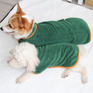 da0b84a0-7a75-47ef-98a7-0e9ceba44e36.jpg Absorbent Pet Bathrobe With Waist-wrapped Microfiber