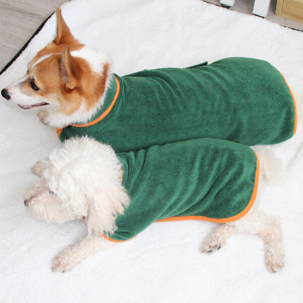 da0b84a0-7a75-47ef-98a7-0e9ceba44e36.jpg Absorbent Pet Bathrobe With Waist-wrapped Microfiber