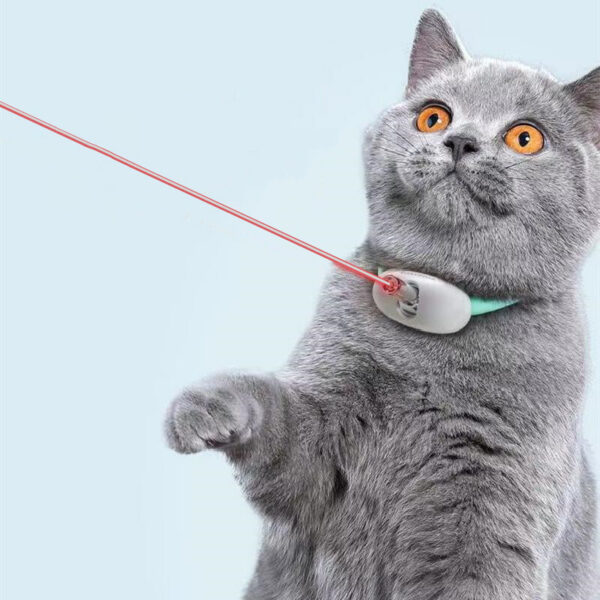 dcaa69a8-49fc-47fe-a72e-7f361f62a646.jpg Automatic Cat Toy Smart Laser Teasing Cat Collar Electric USB Charging Kitten Amusing Toys Interactive Training Pet Items